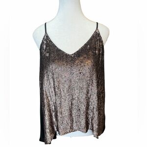 Chaser Sequin Dusty Violet and Black Camisole Women's Size Small